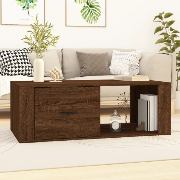 Mesa de centro madeira contraplacada marrom carvalho 100x50.5x35 cm D