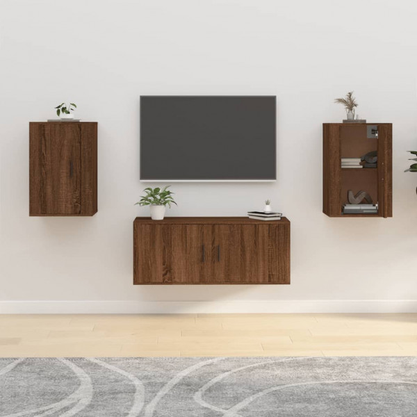 Muebles para TV de pared 2 uds roble marrón 40x34.5x60 cm D