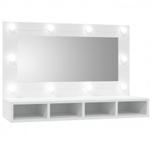 Mobiliário com espelho e LED branco 90x31.5x62 cm D