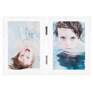 Moldura com duas dobras 2x(10x15 cm) branco H