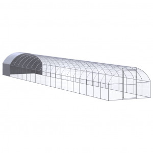 Gallinero de exterior de acero galvanizado 3x20x2 m D