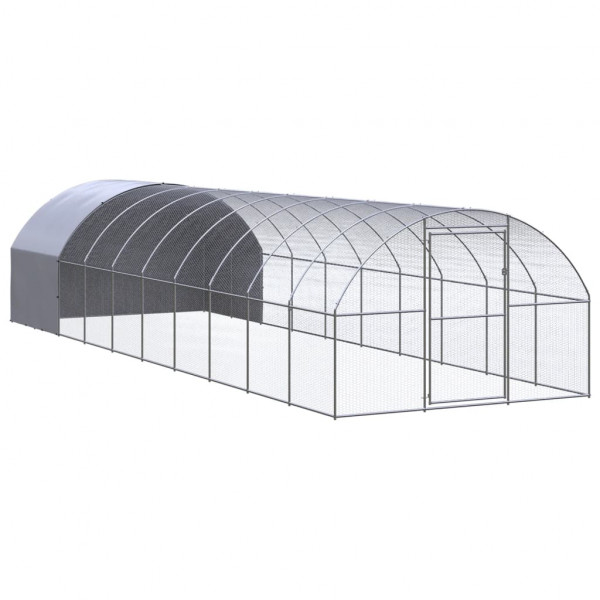 Gallinero de exterior de acero galvanizado 3x10x2 m D