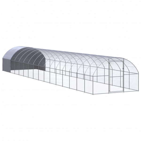 Gallinero de exterior de acero galvanizado 3x16x2 m D