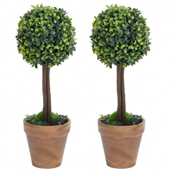 Plantas artificiais de buxo 2 unidades em forma de bola vaso verde 41 cm D