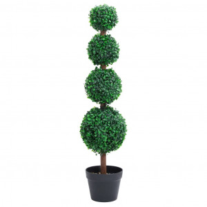 Planta de boj artificial forma de bola con maceta verde 90 cm D