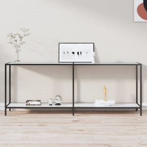 Mesa consola vidrio templado blanco 200x35x75.5 cm D