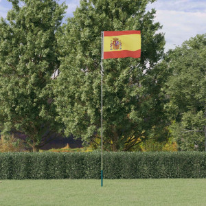 Mástil y bandera de España aluminio 5.55 m D