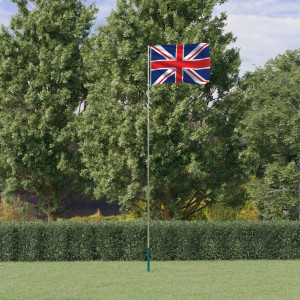 Mástil y bandera de Reino Unido aluminio 5.55 m D