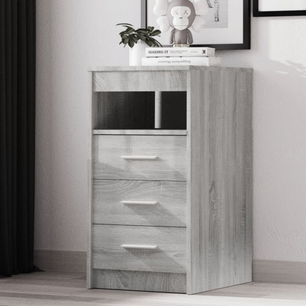 Caixa de madeira grisa e revestida Sonoma 40x50x76 cm D