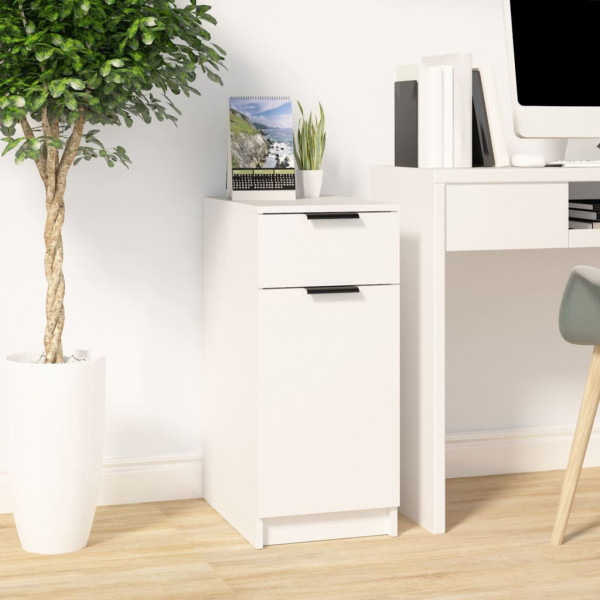 Armario de escritorio madera contrachapada blanco 33.5x50x75 cm D