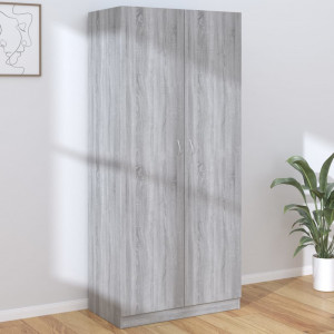 Armario madera contrachapada gris Sonoma 90x52x200 cm D