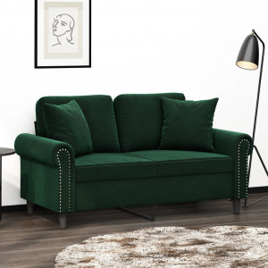 Almofadas decorativas 2 unidades de veludo verde escuro 40x40 cm D