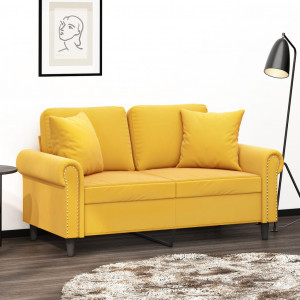 Almofadas decorativas 2 peças veludo amarelo 40x40 cm D