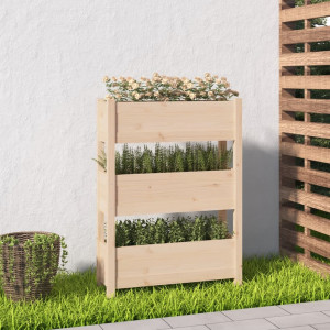 Jardinera de madera maciza de pino 77x25x104.5 cm D