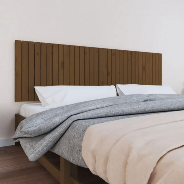 Cabeça de cama madeira maciça pinheiro marrom mel 204x3x60 cm D