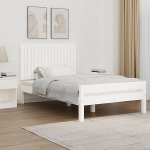 Cabecero de cama de pared madera maciza pino blanco 108x3x60 cm D