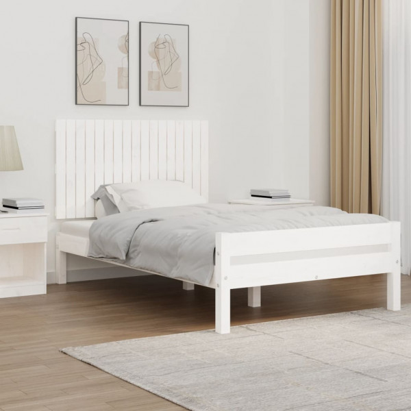 Cabeceira de cama de parede em madeira maciça de pinho branco 108x3x60 cm D