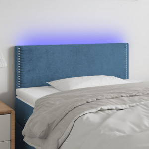 Cabecero con LED de terciopelo azul 100x5x78/88 cm D