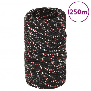 Cordas de barco de polipropileno preto 2 mm 250 m D