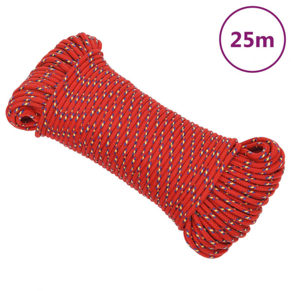 Cuerda de barco polipropileno rojo 3 mm 25 m D