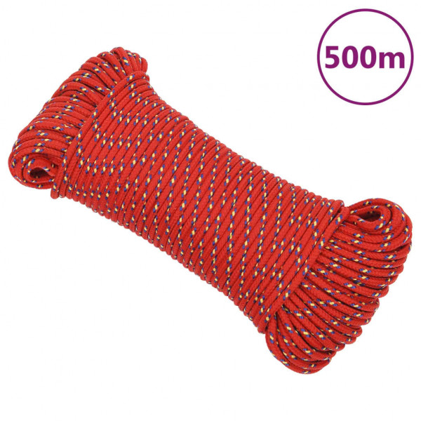 Cordas de barco de polipropileno vermelho 4 mm 500 m D