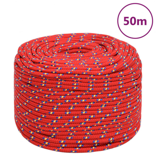 Corda para barco em polipropileno vermelho 8 mm 50 m D