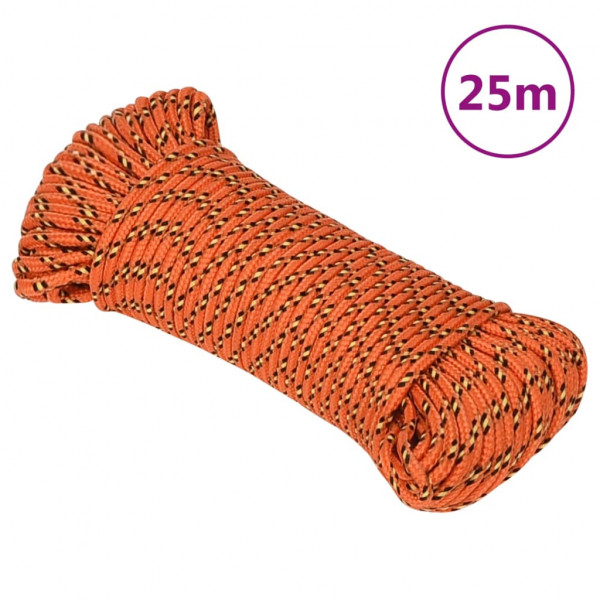 Cordas de barco de polipropileno laranja 3 mm 25 m D