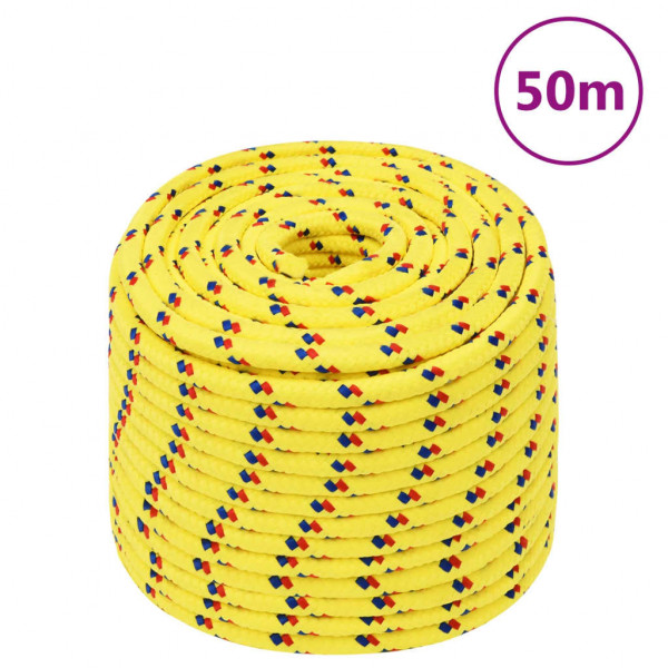 Cordas de barco de polipropileno amarelo 14 mm 50 m D