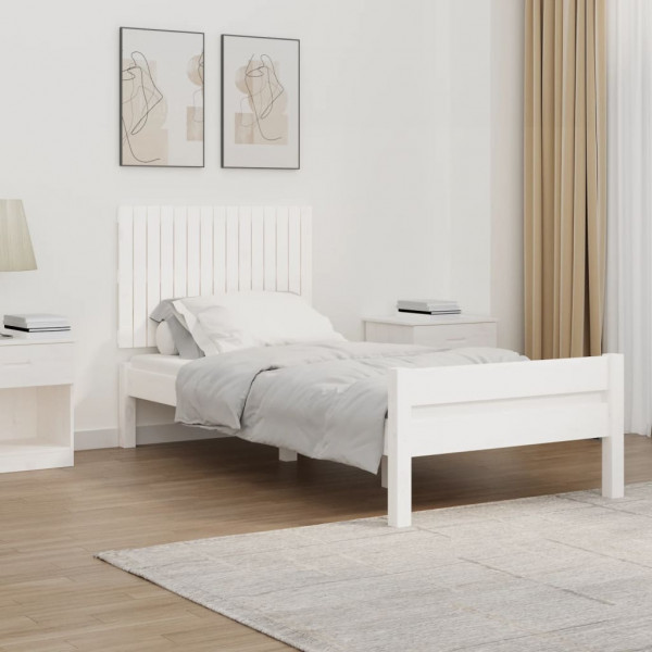 Cabeceira de cama de parede em madeira maciça de pinho branco 95,5x3x60 cm D