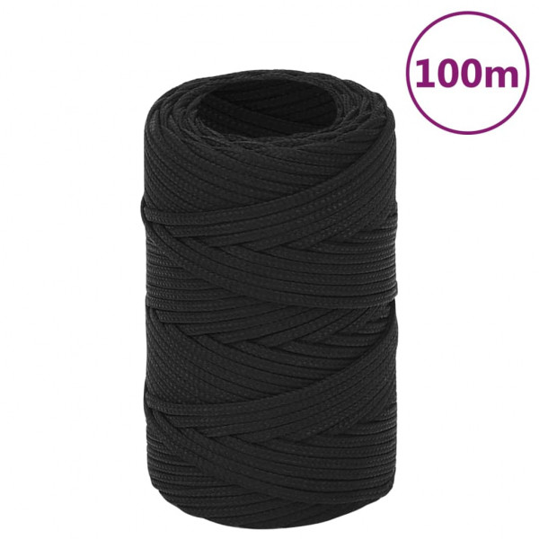 Cuerda de barco polipropileno negro intenso 2 mm 100 m D