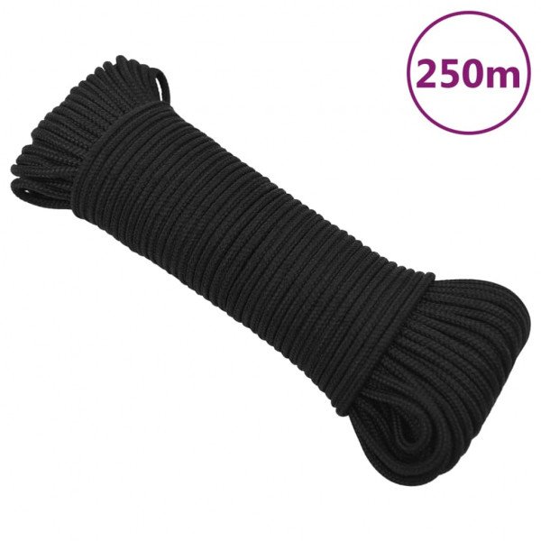 Cuerda de barco polipropileno negro intenso 3 mm 250 m D