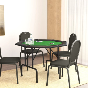 Mesa de póquer plegable para 8 jugadores verde 108x108x75 cm D