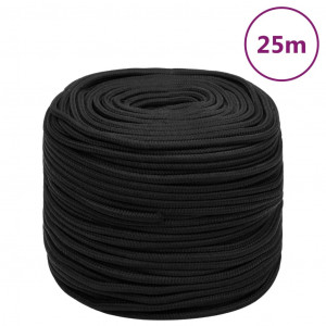 Corda de barco de polipropileno preto extremo 6 mm 25 m D