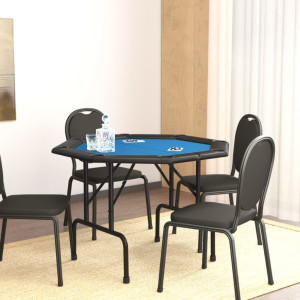 Mesa de póquer plegable para 8 jugadores azul 108x108x75 cm D