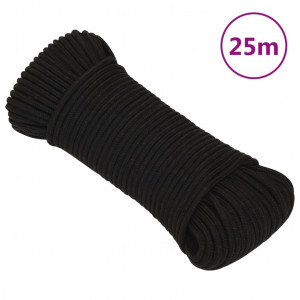 Cordas de trabalho de poliéster preto de 4 mm 25 m D