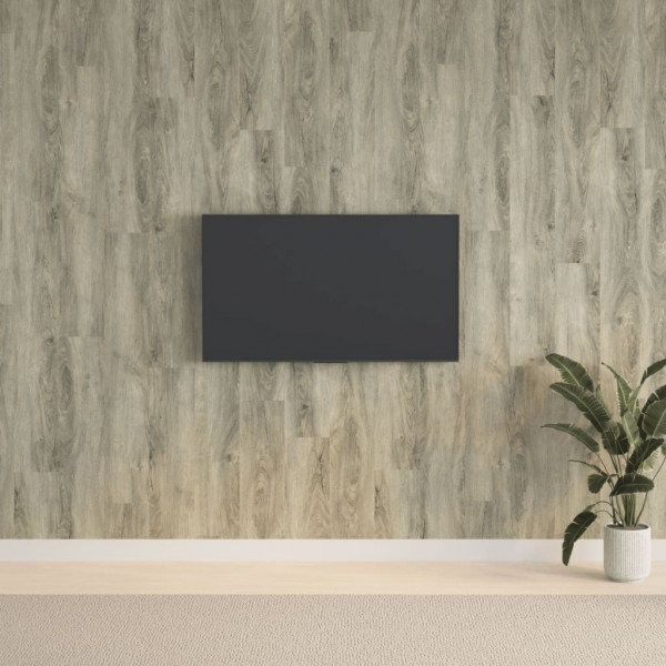 Paneles de pared con aspecto de madera PVC gris 2.06 m² D