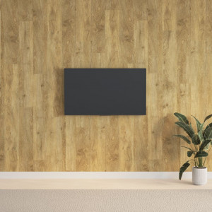 Painéis de parede com aspecto de madeira PVC marrom 2,06 m2 D