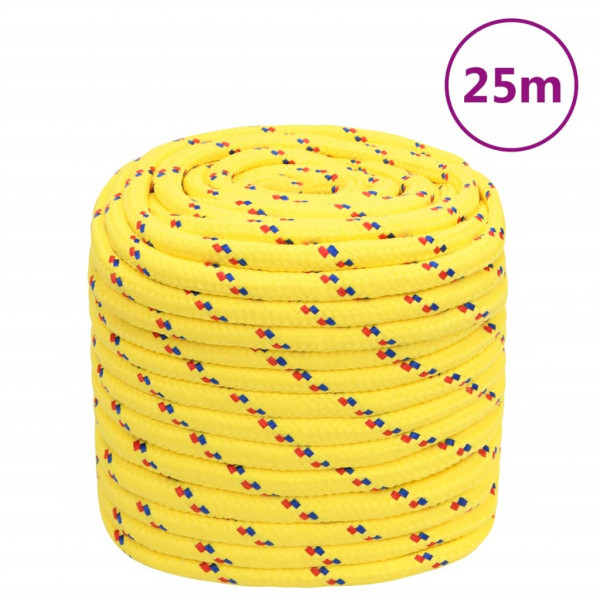 Corda de barco de polipropileno amarelo de 18 mm 25 m D