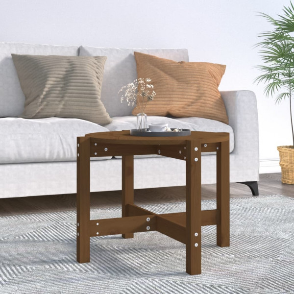 Mesa de centro de madeira maciça de pinho marrom mel 62.5x45 cm D