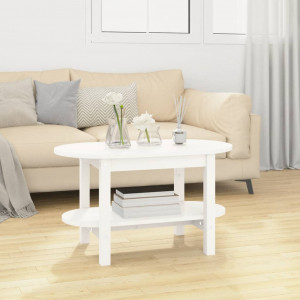 Mesa de centro de madera maciza de pino blanco 80x45x45 cm D