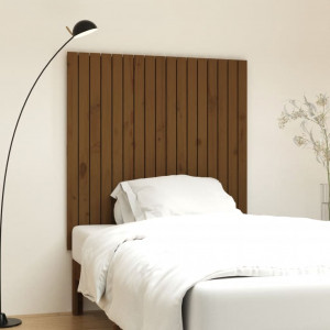 Cabecero de cama de pared madera pino marrón miel 108x3x110 cm D