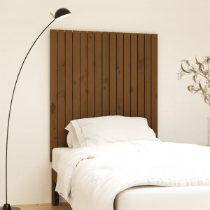 Cabecero cama pared madera maciza pino marrón miel 95.5x3x110cm D