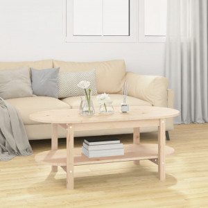 Mesa de centro de madera maciza de pino 110x55x45 cm D