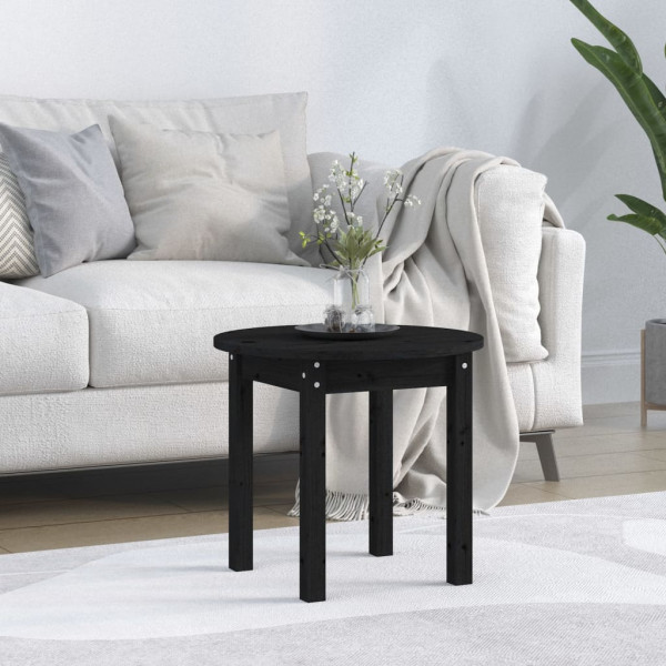 Mesa de centro madera maciza de pino negro Ø 45x40 cm D