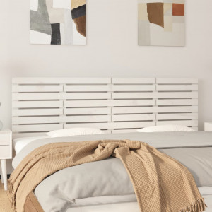 Cabecero de cama de pared madera maciza pino blanco 166x3x63 cm D