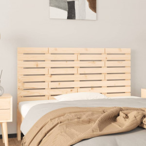 Cabecero de cama de pared madera maciza de pino 126x3x63 cm D