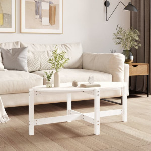 Mesa de centro de madera maciza de pino blanco 118x63x45 cm D