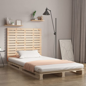 Cabecero de cama de pared madera maciza de pino 146x3x91.5 cm D