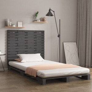 Cabecero de cama de pared madera maciza pino gris 96x3x91.5 D