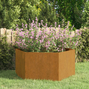 Jardinera de acero corten oxidado 90x90x45 cm D